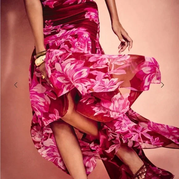 Retrofete Floral Strapless Maxi Dress